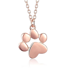 Load image into Gallery viewer, Cat Pawprint necklace rose gold plated