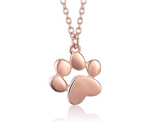 Load image into Gallery viewer, Rose Gold Plated Cat Pawprint Necklace