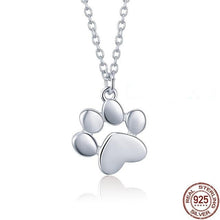 Load image into Gallery viewer, Sterling Silver Cat Pawprint Necklace