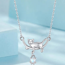 Load image into Gallery viewer, Happy Cat Necklace Sterling Silver
