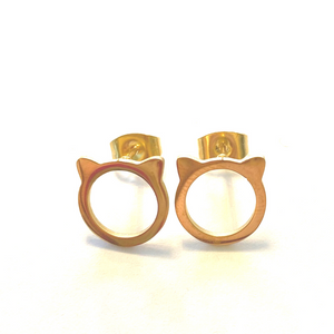 Cat Head Gold Studs