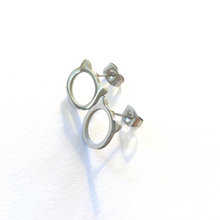 Load image into Gallery viewer, Cat Head Silver Stud Earrings
