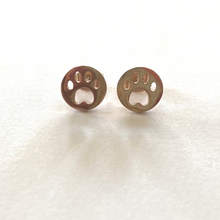 Load image into Gallery viewer, Round Paw Stud Earrings Rose Gold
