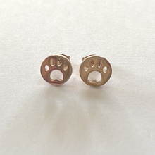 Load image into Gallery viewer, Round Paw Stud Earrings Rose Gold
