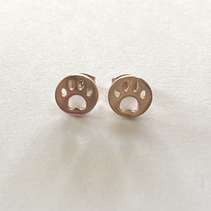 Round Paw Studs Rose Gold