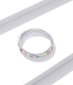 Pawprint ring Multicoloured in Sterling Silver
