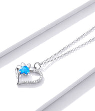 Load image into Gallery viewer, Blue Paw Heart Necklace
