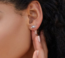 Load image into Gallery viewer, Cute Tail Earring in Sterling Silver on model
