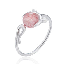 Load image into Gallery viewer, Sterling Silver Pink Cat Ring 925
