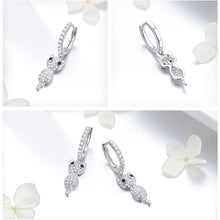 Load image into Gallery viewer, Sparkle Cat Drop Earrings Sterling Silver
