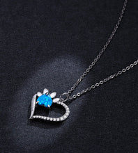 Load image into Gallery viewer, Blue Paw Heart Necklace
