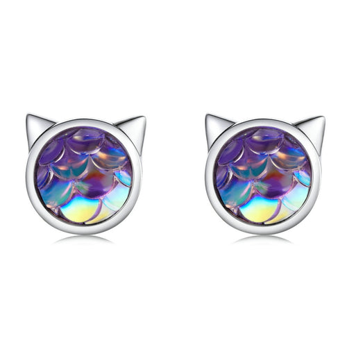 Fish Scale Earrings Sterling Silver