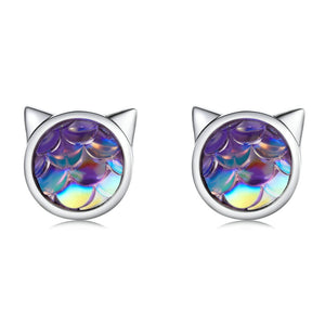 Fish Scale Earrings Sterling Silver