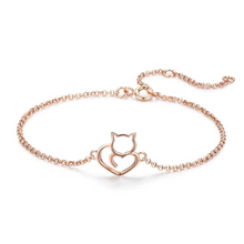 Load image into Gallery viewer, Cat &amp; Heart Bracelet
