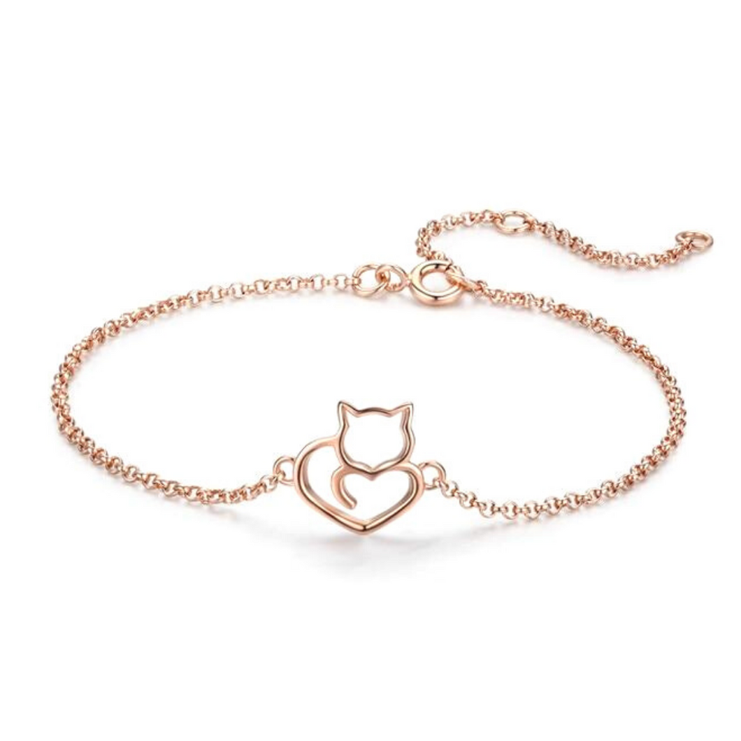 Cat & Heart Bracelet