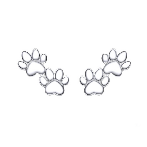Cat Footprint earrings in sterling silver