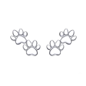 Cat Footprint earrings in sterling silver