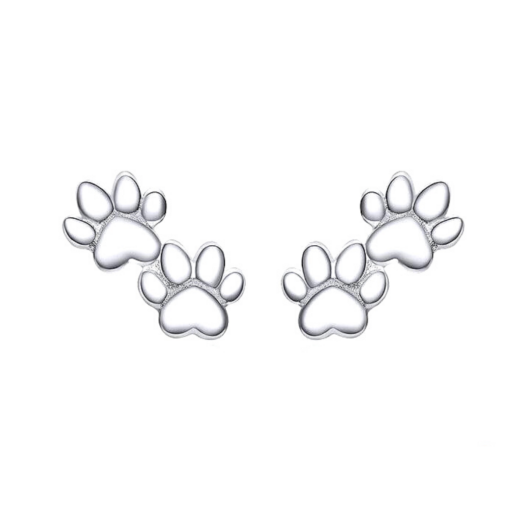 Cat Footprint earrings in sterling silver