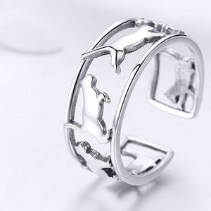 Playful Cat Ring Sterling Silver 925