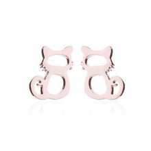 Load image into Gallery viewer, Whiskers Cat Rose Gold Studs
