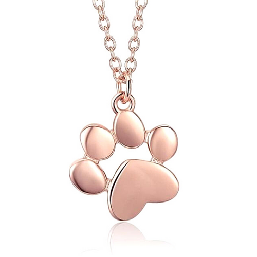 Cat Pawprint necklace rose gold plated