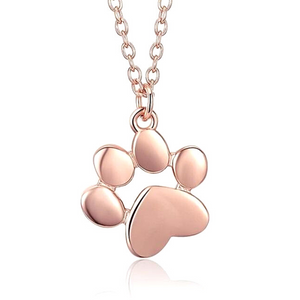 Cat Pawprint necklace rose gold plated