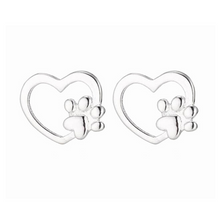 Load image into Gallery viewer, Open Heart Studs Silver
