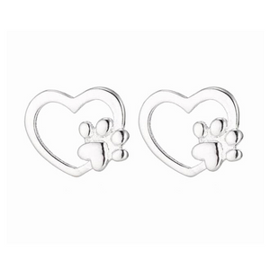 Open Heart Studs Silver