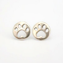 Load image into Gallery viewer, Round Paw Studs - Silver
