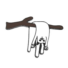Load image into Gallery viewer, Hanging Cat Brooch/Pin with white cat
