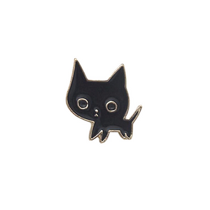 Black Kitty Brooch/pin in gold