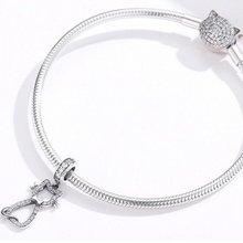 Load image into Gallery viewer, Bow Tie Kitty Charm in Sterling Silver 
