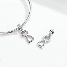 Load image into Gallery viewer, Bow Tie Kitty Charm in Sterling Silver 
