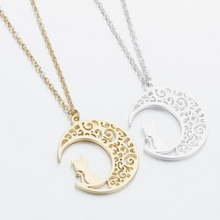 Load image into Gallery viewer, Moon Cat Necklace

