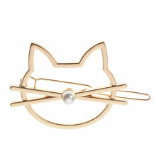 Load image into Gallery viewer, Gold Cat Pearl Hairpin
