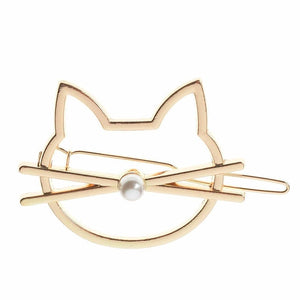 Gold Cat Pearl Hairpin