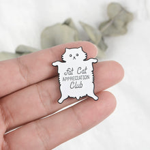 Load image into Gallery viewer, White Fat Cat Brooch/Pin
