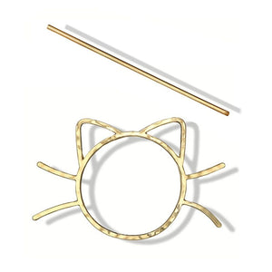 Meow Cat Hairpin in Gold