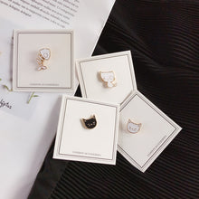 Load image into Gallery viewer, White and Gold Cat Brooch/Pin
