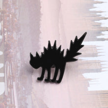 Load image into Gallery viewer, Black Fried Cat Brooch or pin
