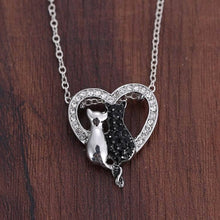 Load image into Gallery viewer, Black Crystal Cat Pendant
