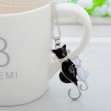 Load image into Gallery viewer, Cat &amp; Kitten Crystal Necklace
