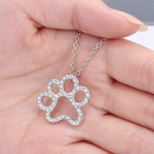 Load image into Gallery viewer, Paw Crystal Silver Necklace
