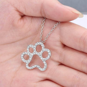 Paw Crystal Silver Necklace