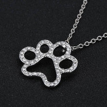 Load image into Gallery viewer, Paw Crystal Silver Necklace
