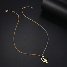 Load image into Gallery viewer, Cat on Crescent Moon Necklace in Gold
