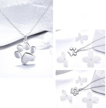 Load image into Gallery viewer, Sterling Silver 925 Cat Pawprint Necklace
