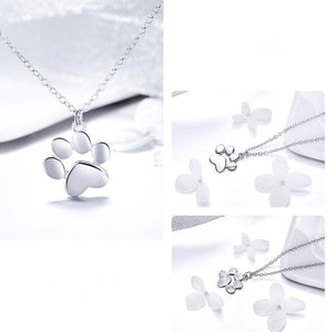 Sterling Silver 925 Cat Pawprint Necklace