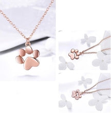 Load image into Gallery viewer, Rose Gold Plated Cat Pawprint Necklace
