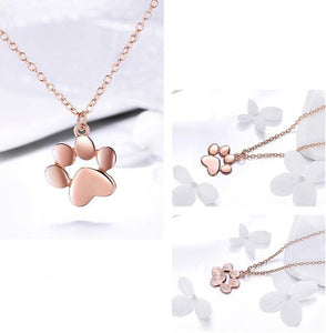 Rose Gold Plated Cat Pawprint Necklace